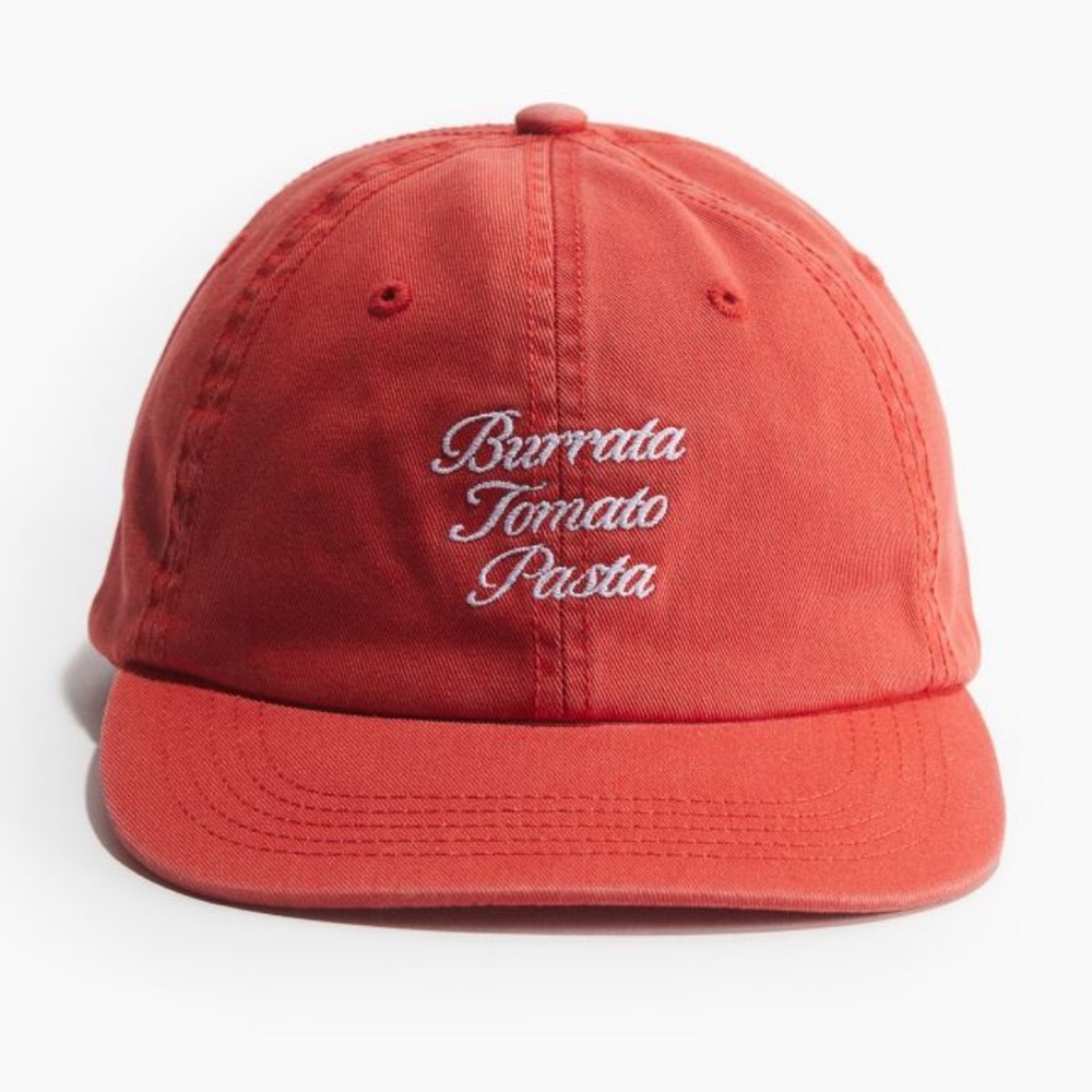 ISO H&M Burrata Tomato Pasta cotton twill cap.
